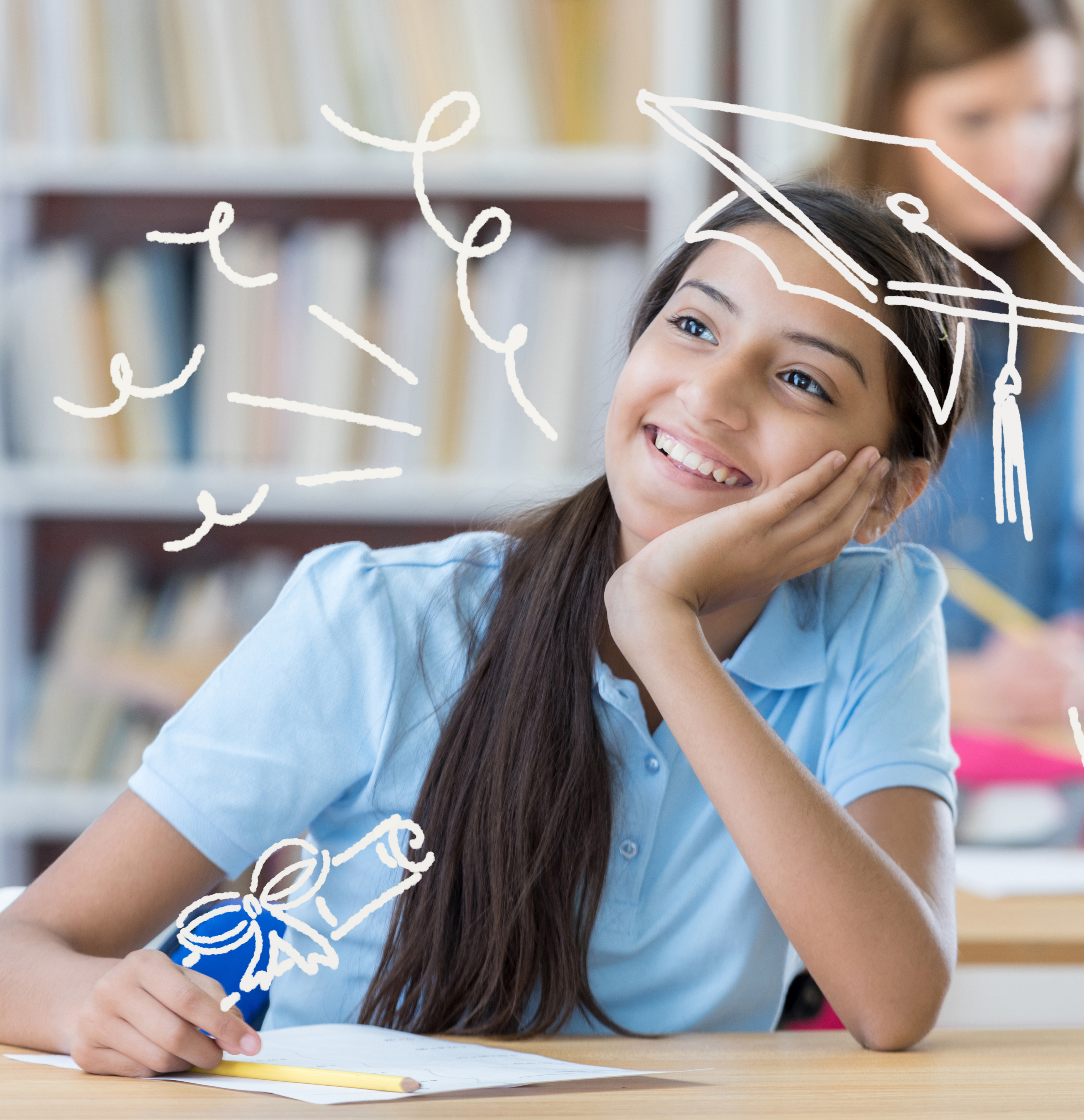 Happy child learning
